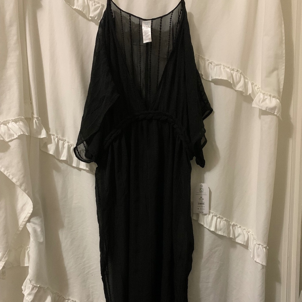 Black Semi-Sheer Tunic Cover-Up
